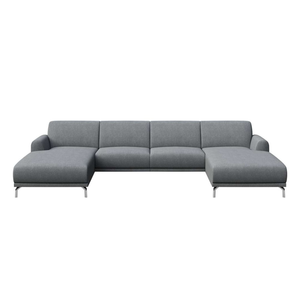 Canapé panoramique en polyester gris clair