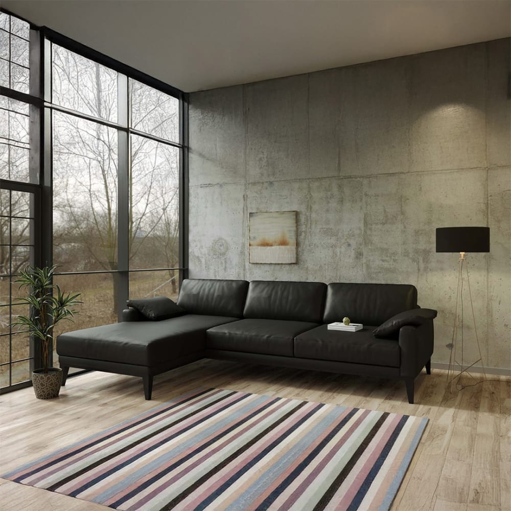 Ecksofa links aus Naturleder Schattengrau - Maisons Du Monde