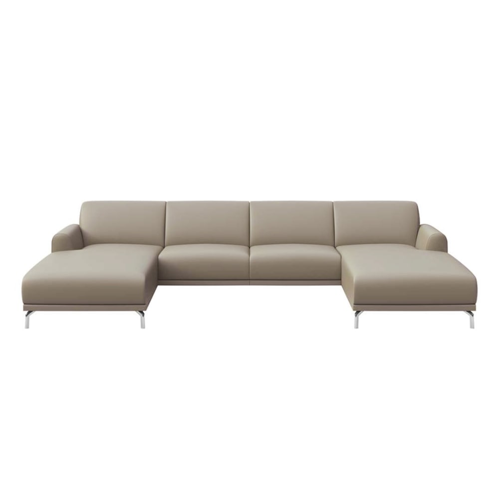 Mesonica Panorama-Sofa aus Naturleder Fossilgrau - -