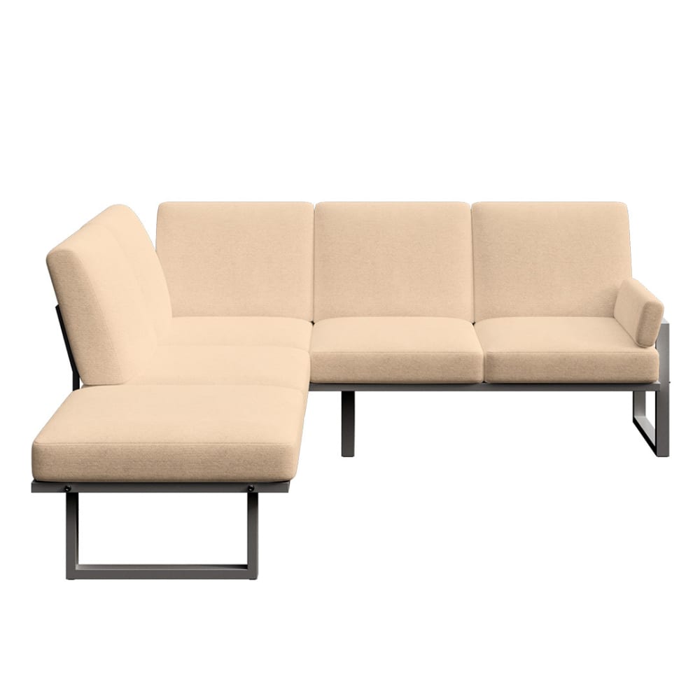 Canapé panoramique cappucino - cadre anthracite