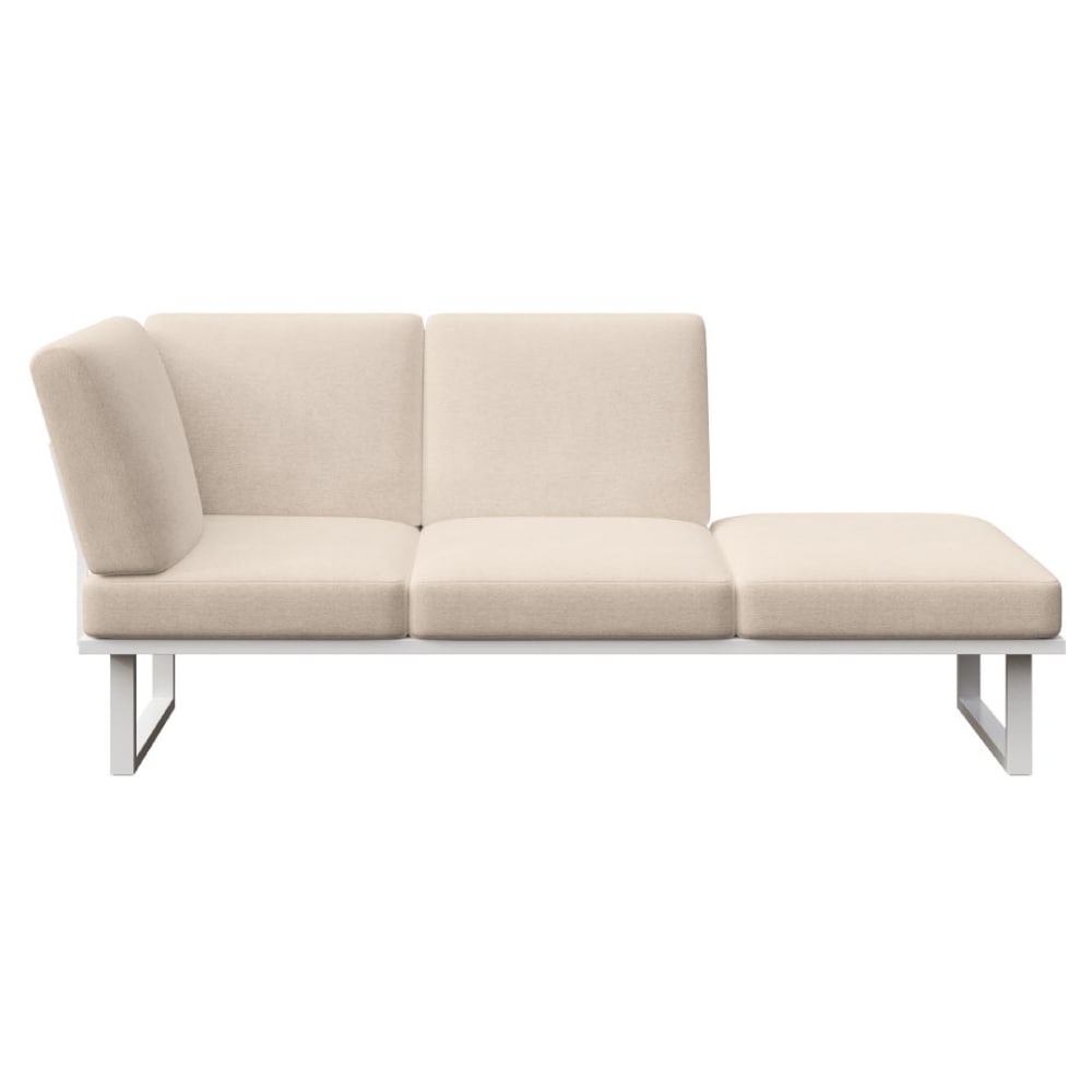 Méridienne beige clair - cadre blanc