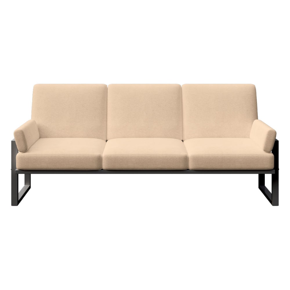 Canapé 3 places cappucino - cadre anthracite