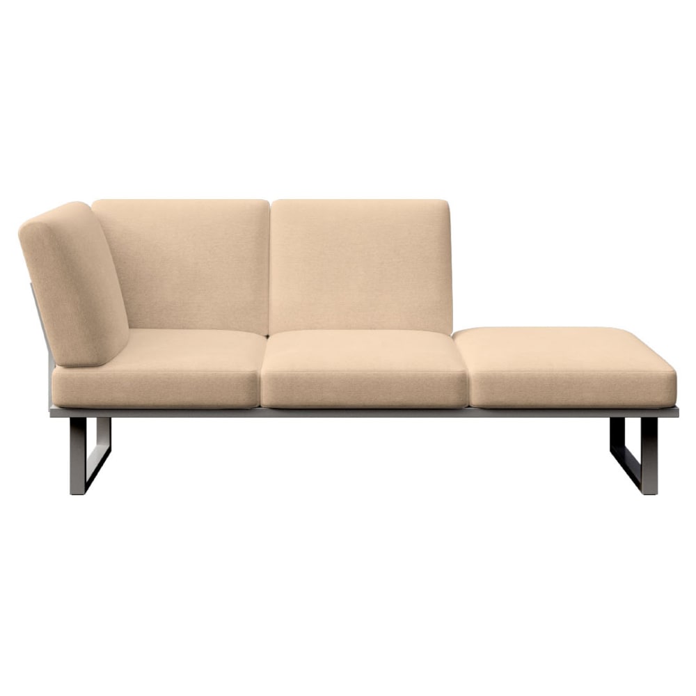 Méridienne cappucino - cadre anthracite