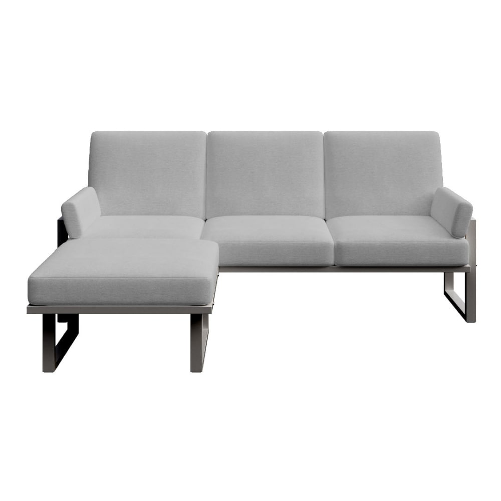 Canapé d'angle gris clair - cadre anthracite