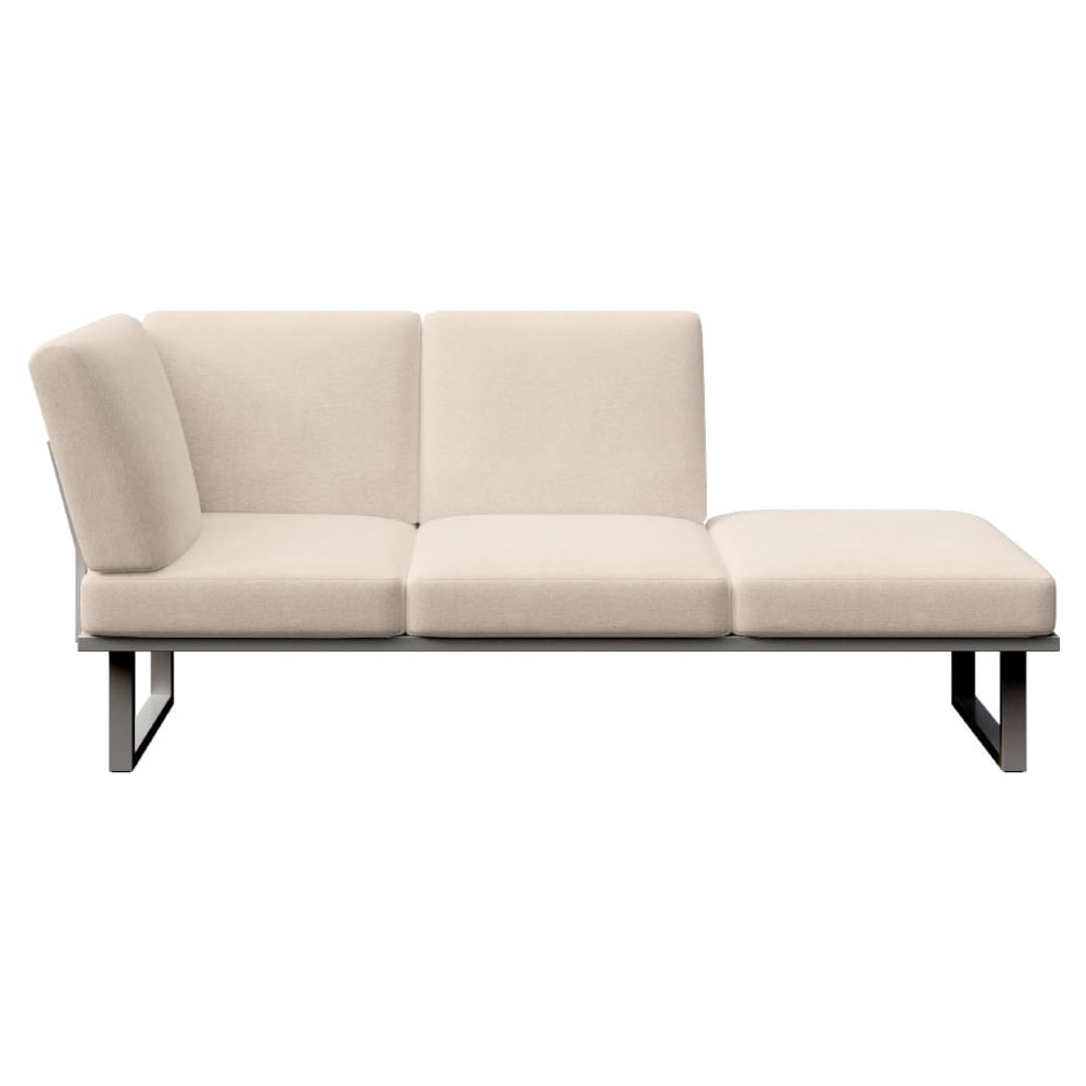 Méridienne beige clair - cadre anthracite