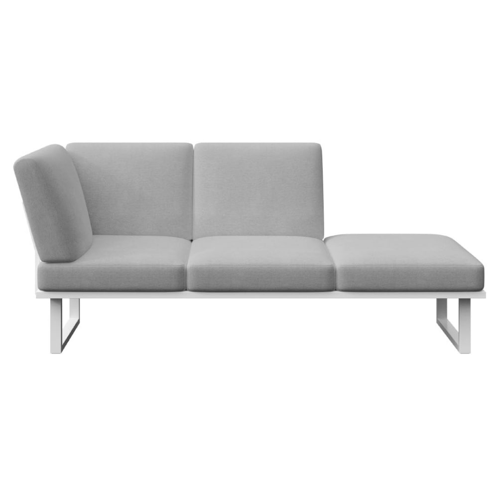 Méridienne gris clair - cadre blanc