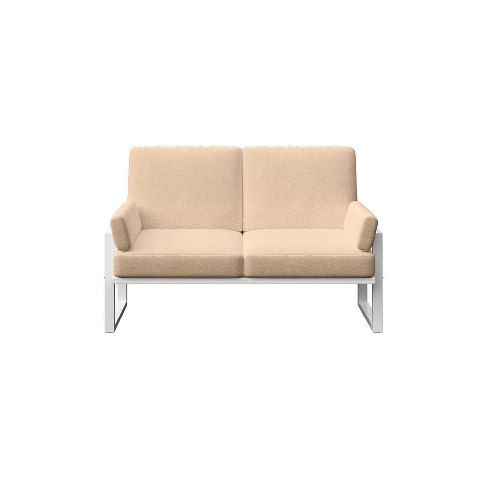 Canapé 2 places cappucino - cadre blanc