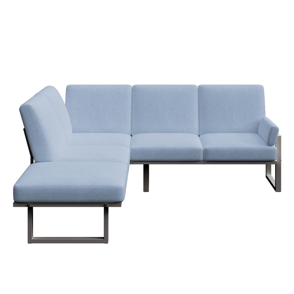 Canapé panoramique bleu clair - cadre anthracite