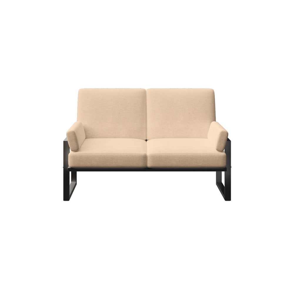 Canapé 2 places cappucino - cadre anthracite