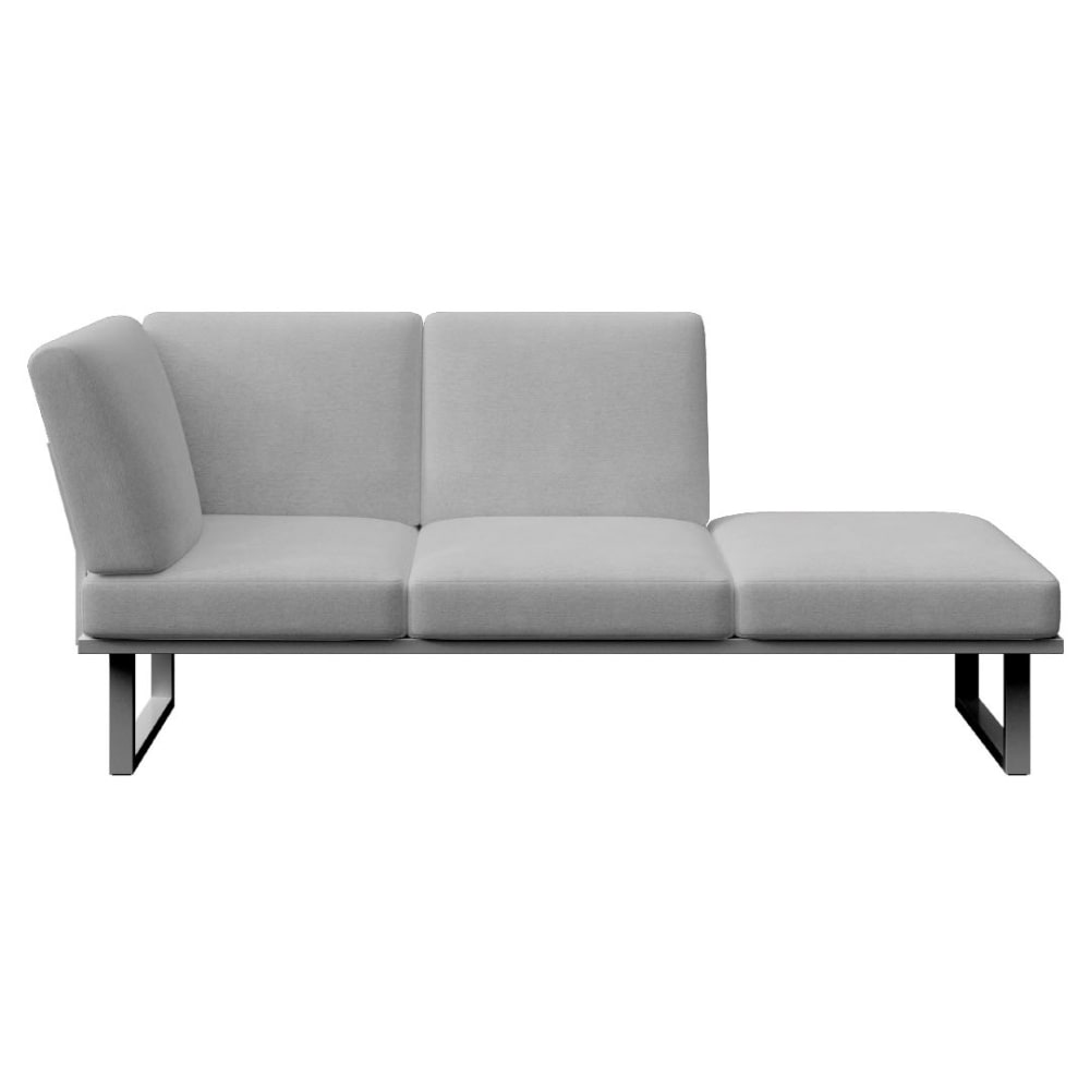 Méridienne gris clair - cadre anthracite