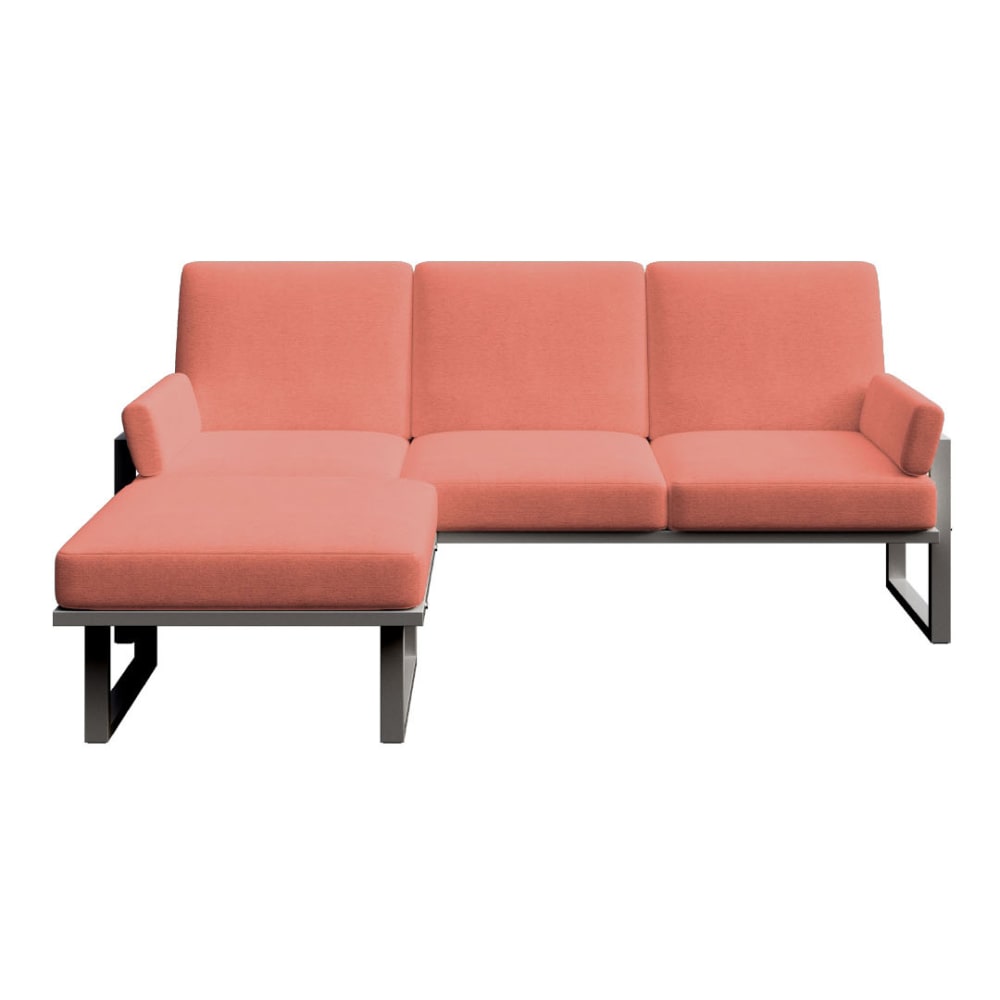 Canapé d'angle corail - cadre anthracite