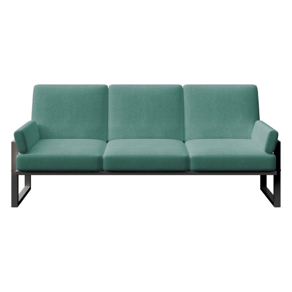 Canapé 3 places vert profond - cadre anthracite