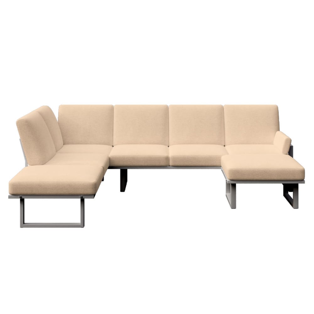 Canapé panoramique cappucino - cadre anthracite