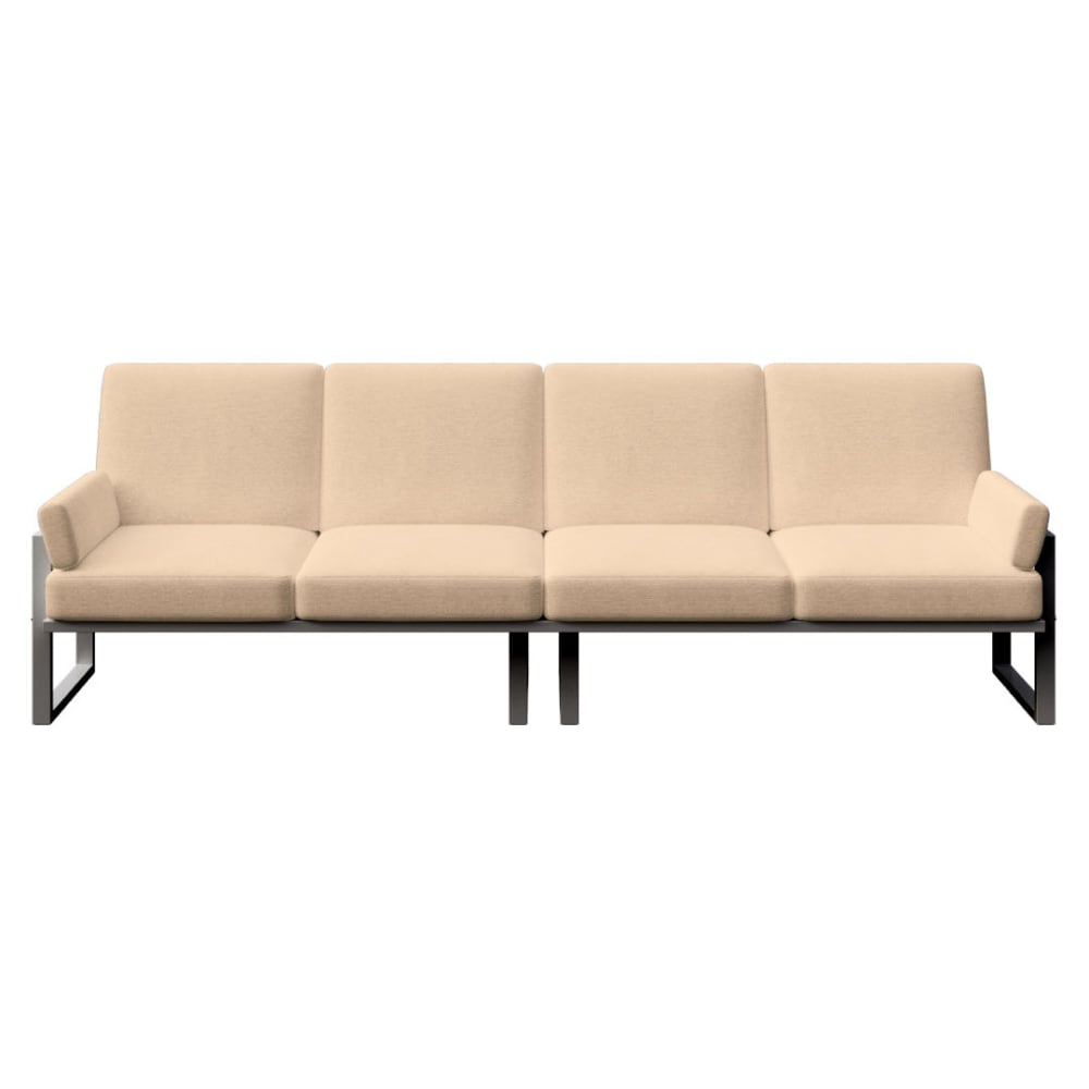 Canapé 4 places cappucino - cadre anthracite