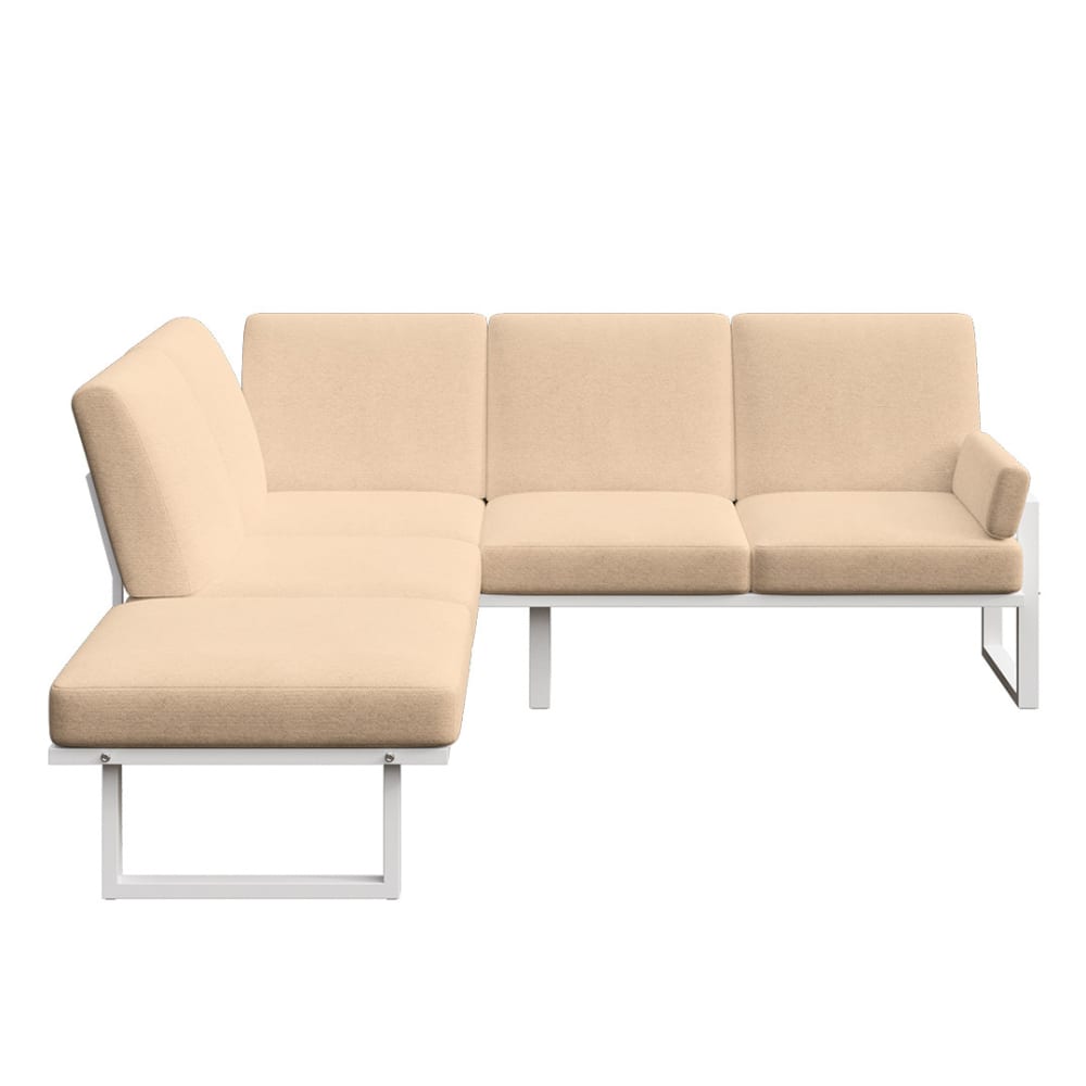 Canapé panoramique cappucino - cadre blanc