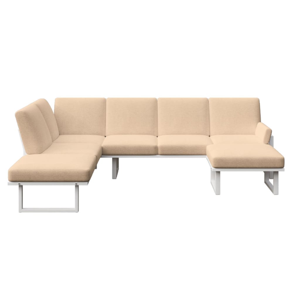 Canapé panoramique cappucino - cadre blanc