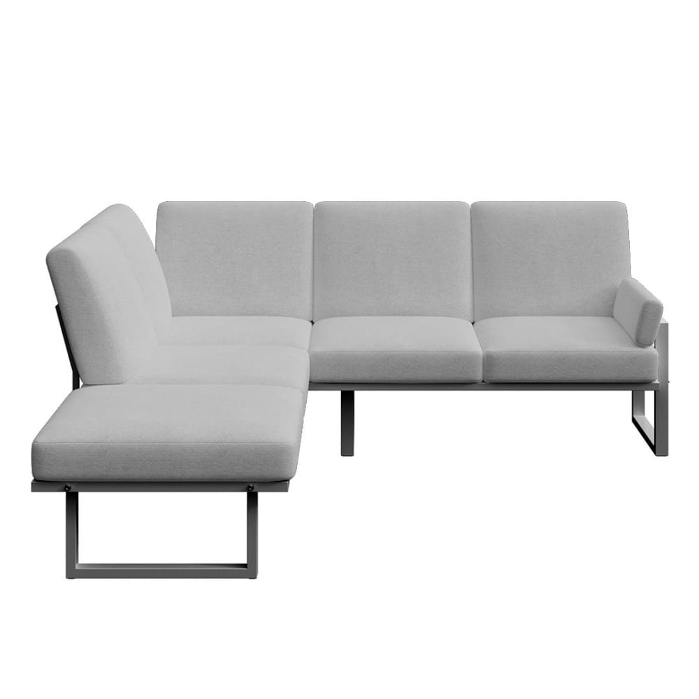 Canapé panoramique gris clair - cadre anthracite