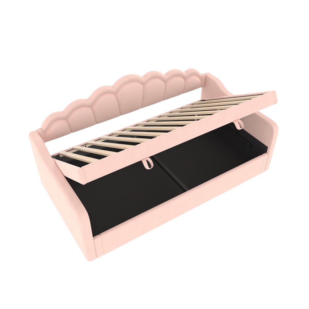 Lit enfant en velours - rose