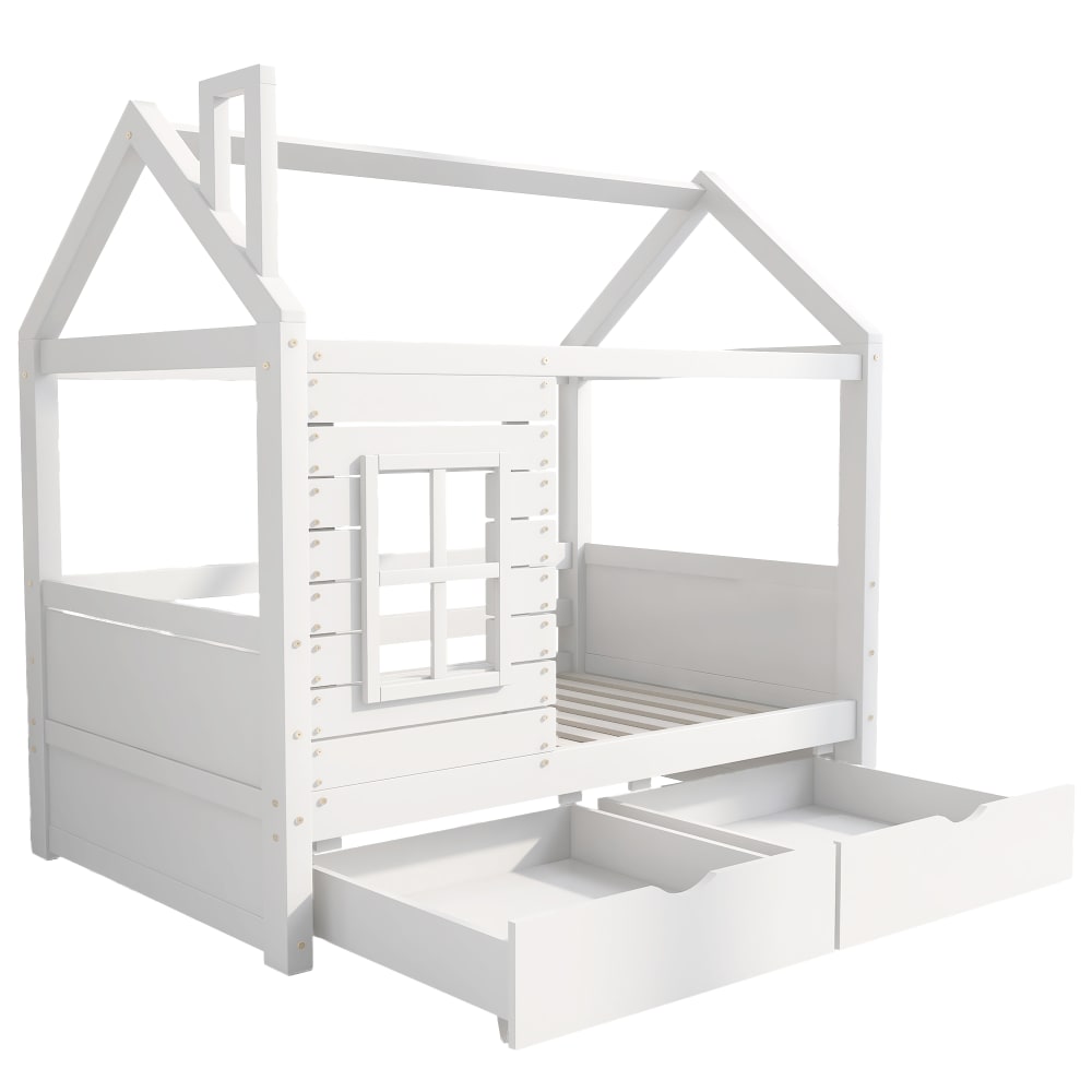 Lit cabane 80x160 cm, - tiroirs