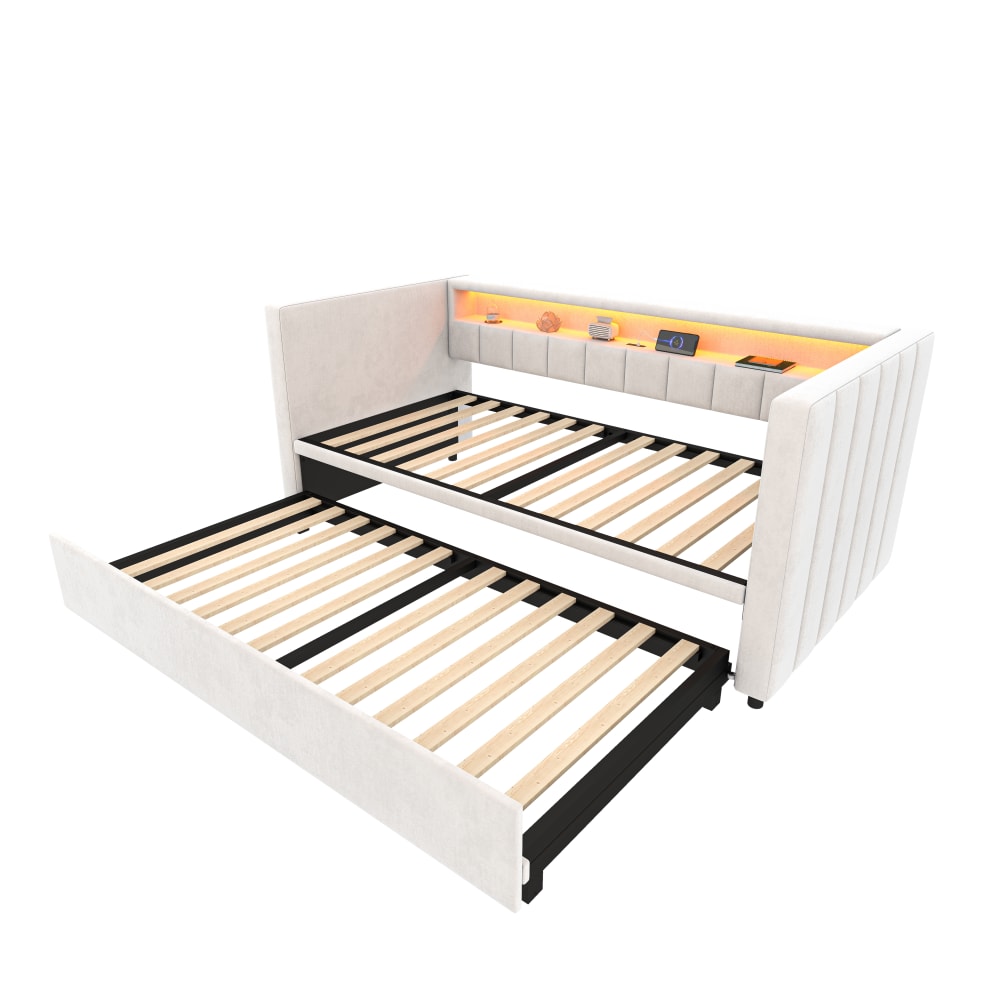 Lit enfant en velours - lumineuse