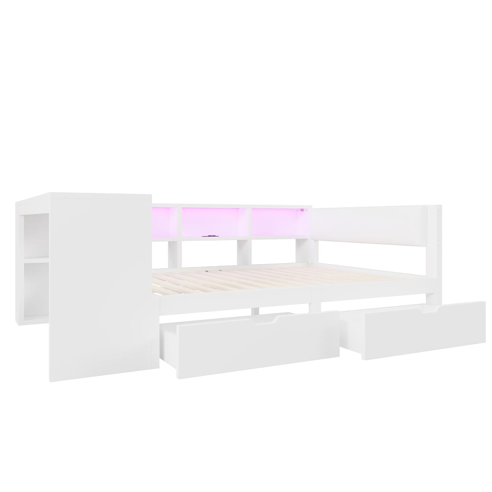 Lit 140x200 cm avec rangement,