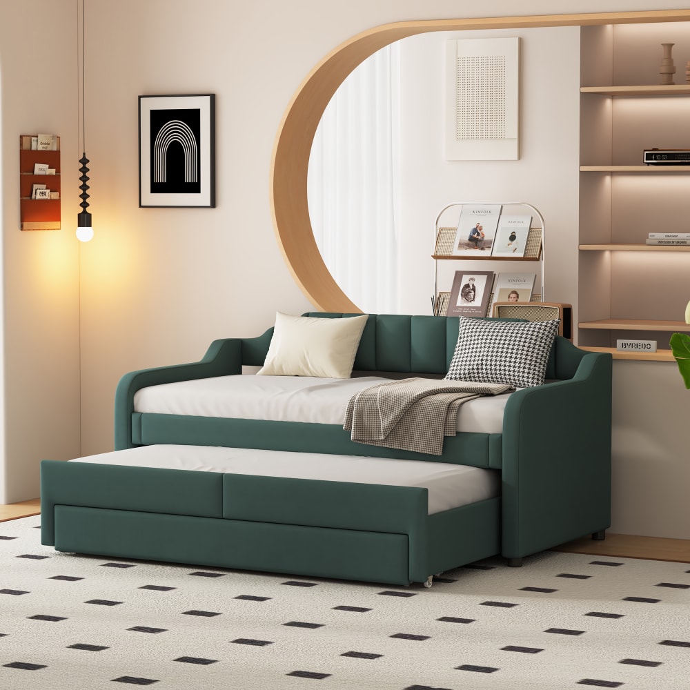 Polsterbett 140x200 mit Stauraum, USB, LED, Weiß - Maisons Du