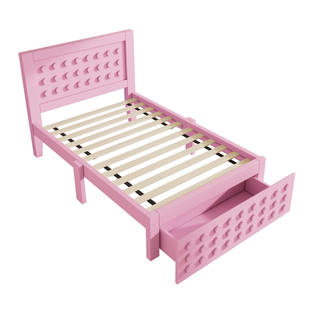 Lit enfant en bois rose