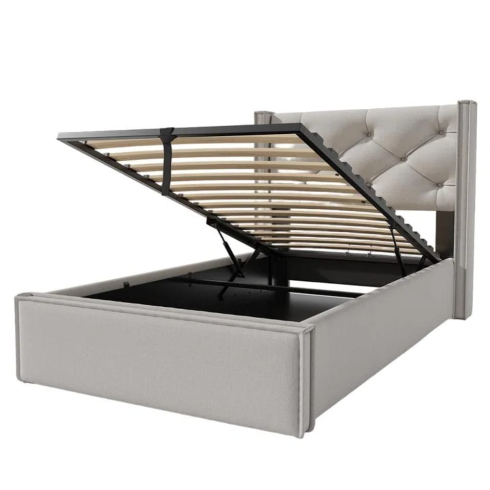 Lit enfant en gris clair - rangement