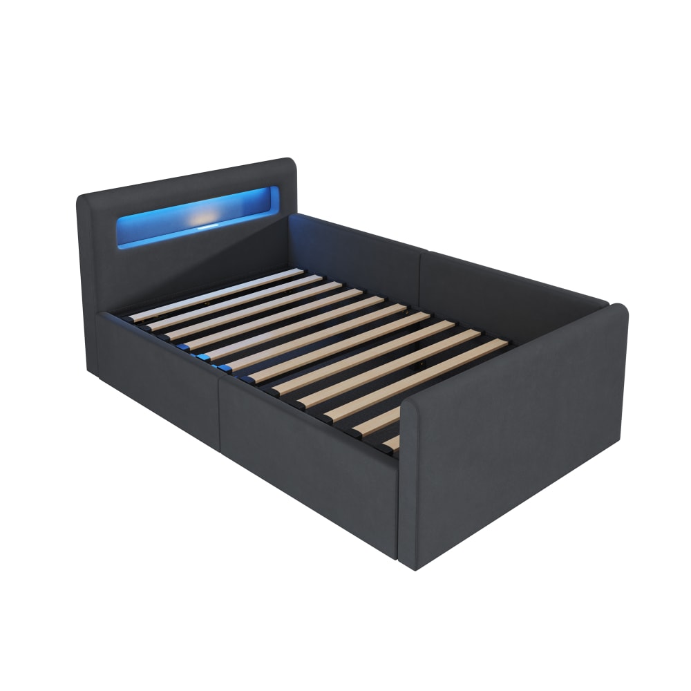 Lit enfant en velours - rangement