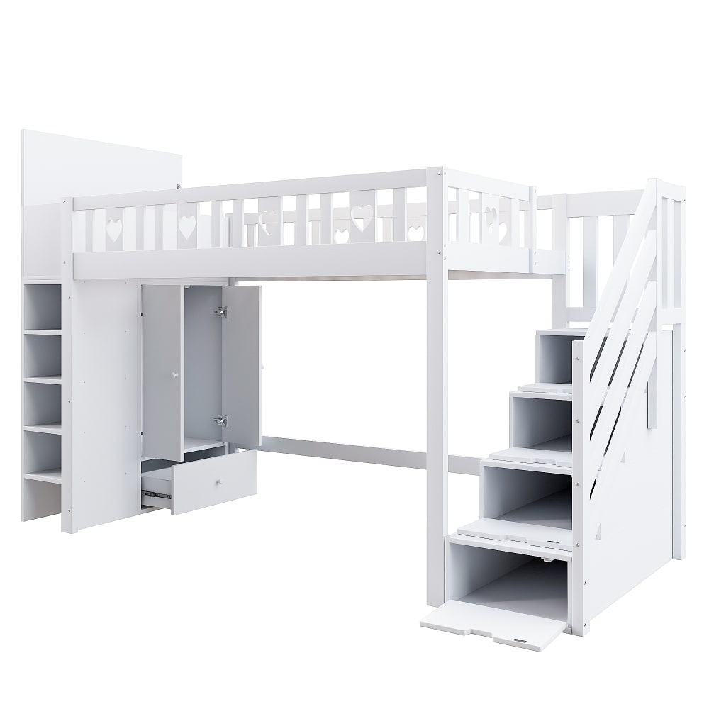Lit haut bois blanc 90x200