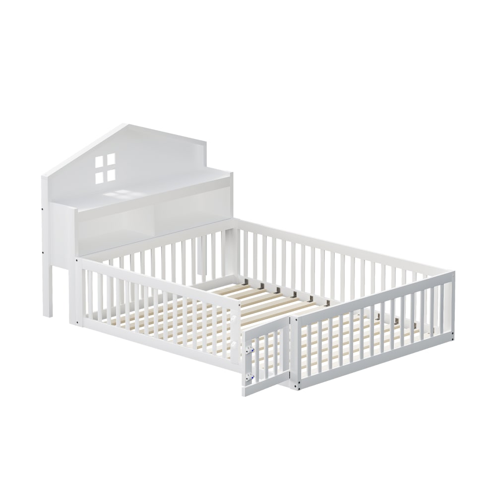 Lit enfant en bois blanc - espace