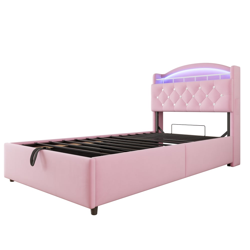 Lit enfant canapé 90x20 - rose
