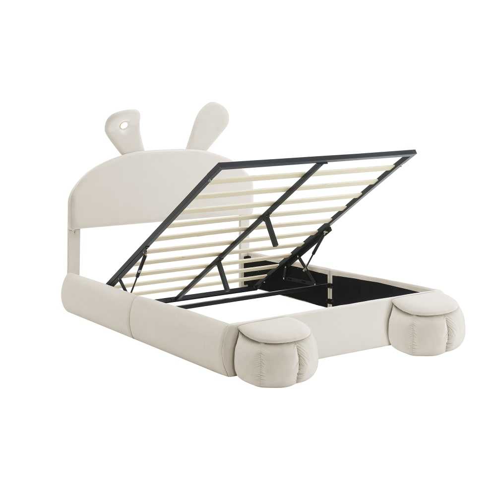 Lit enfant velours beige