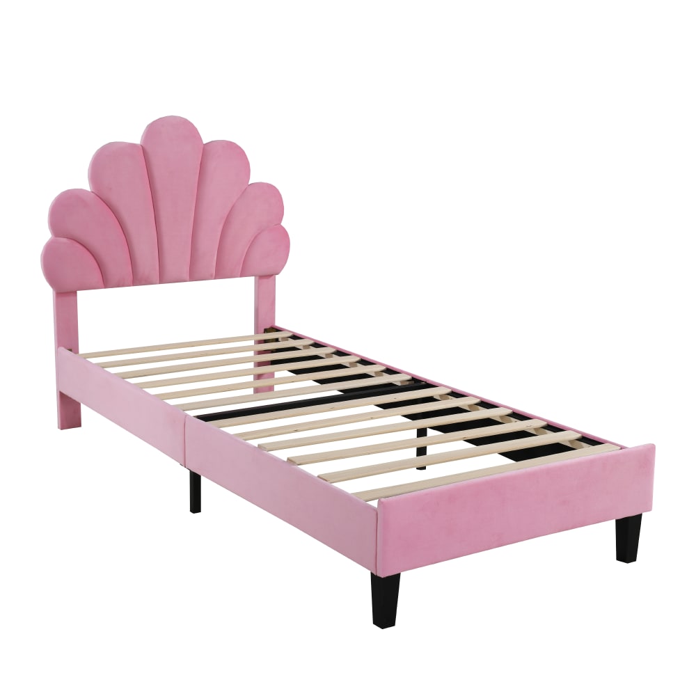 Lit enfant en velours - rose