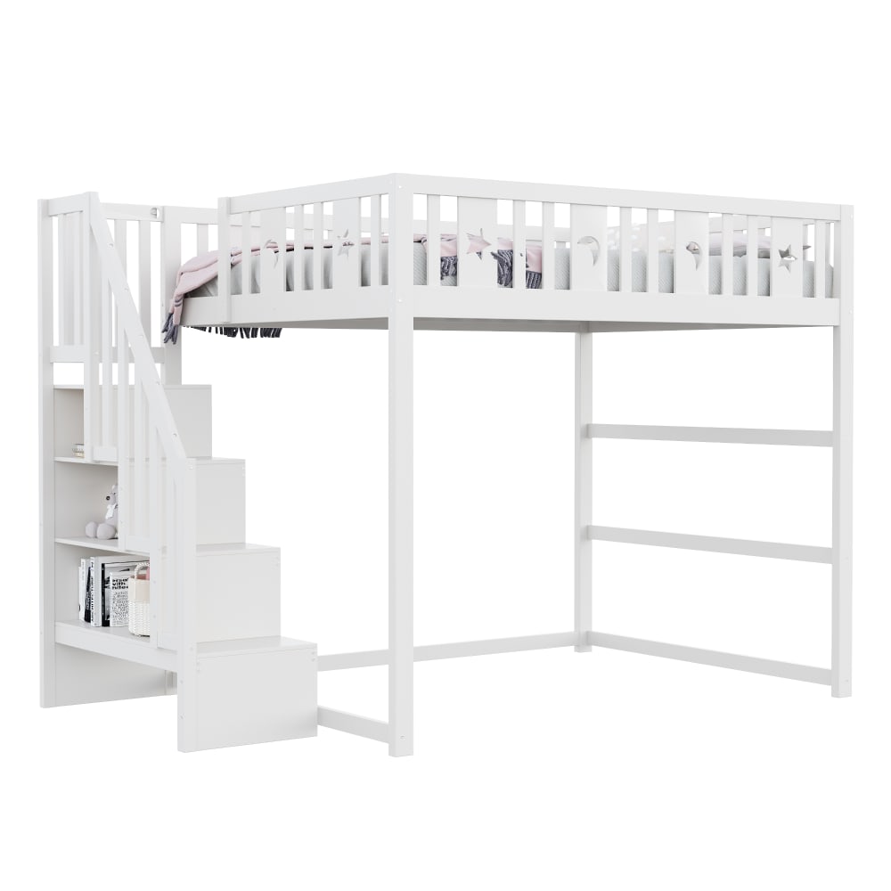 Lit mezzanine blanc 140x200