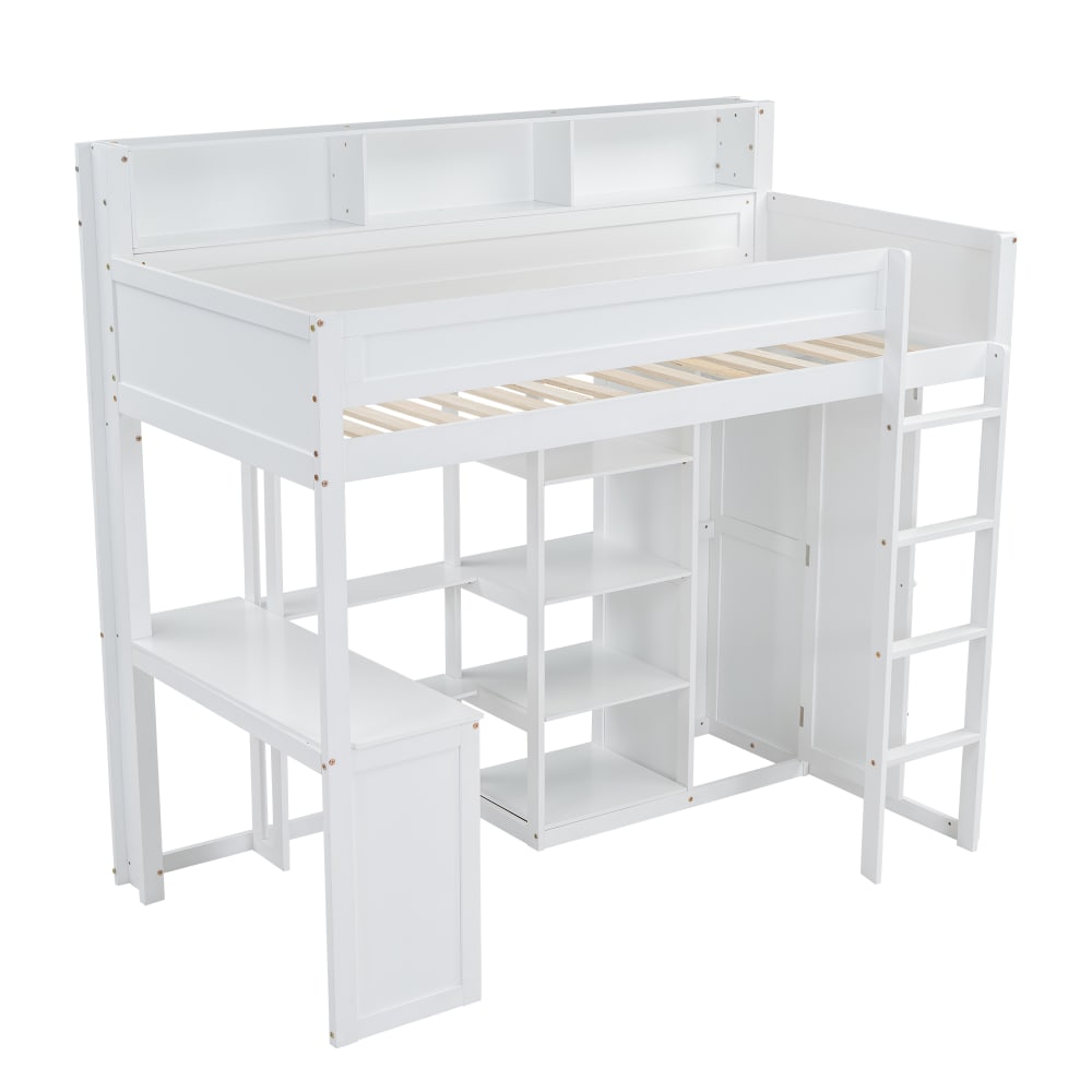 lit superposé bois blanc - table