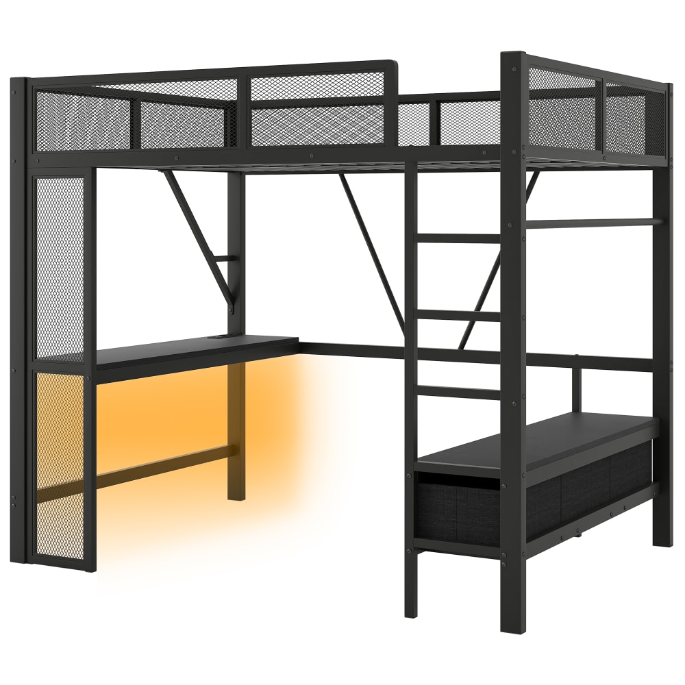Lit haut avec bureau
