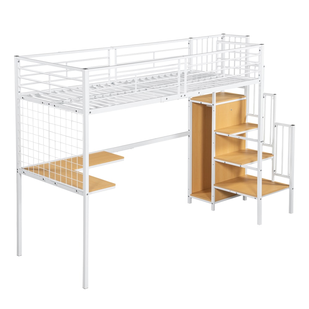 Lit mezzanine en blancs - armoire