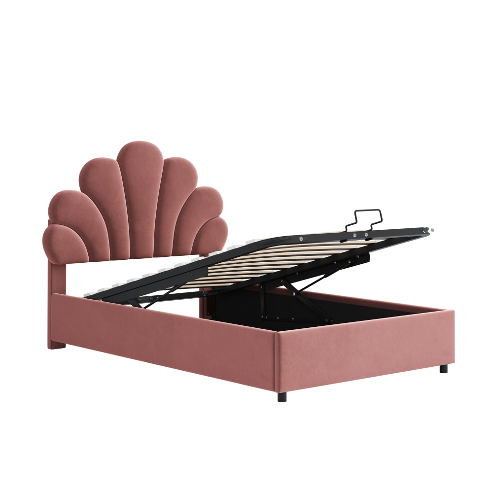 Lit enfant en velours - rose