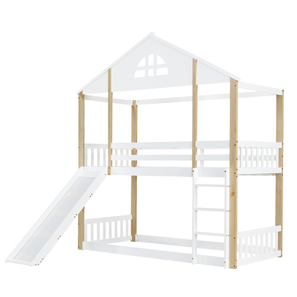Lit mezzanine en bois - naturel