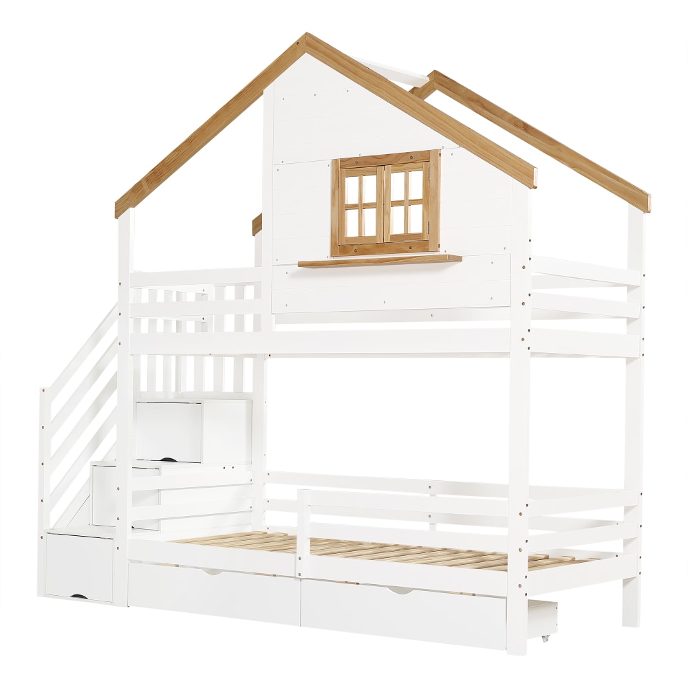 Lit mezzanine en bois - deux