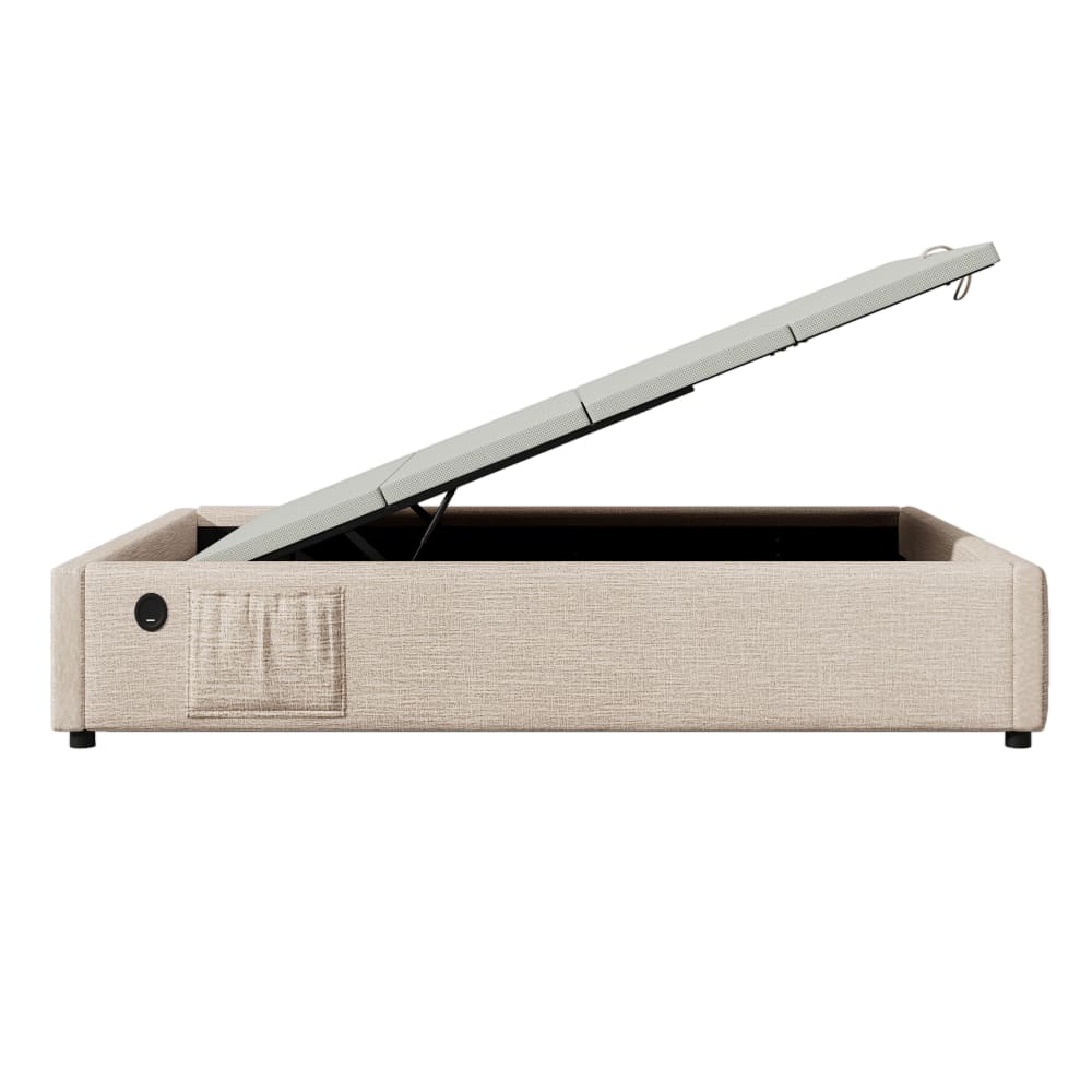 Lit enfant en lin beige - port