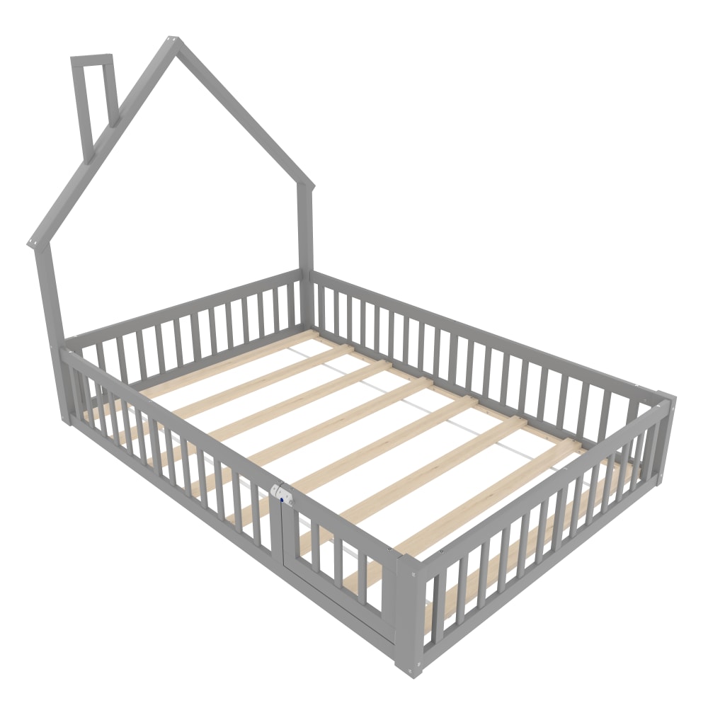 Lit enfant en pin gris