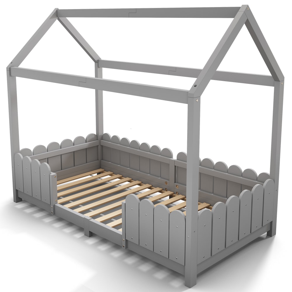 Lit enfant en bois gris