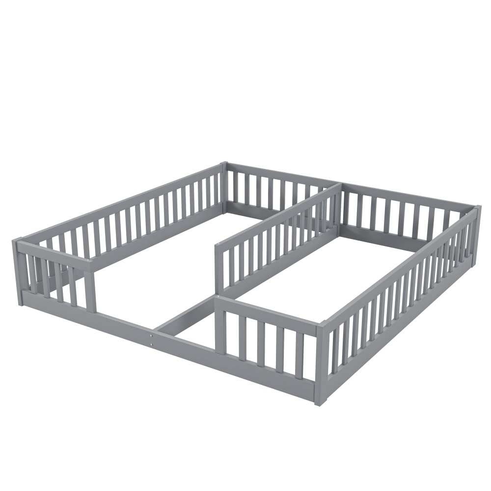 Lit enfant en bois gris - deux