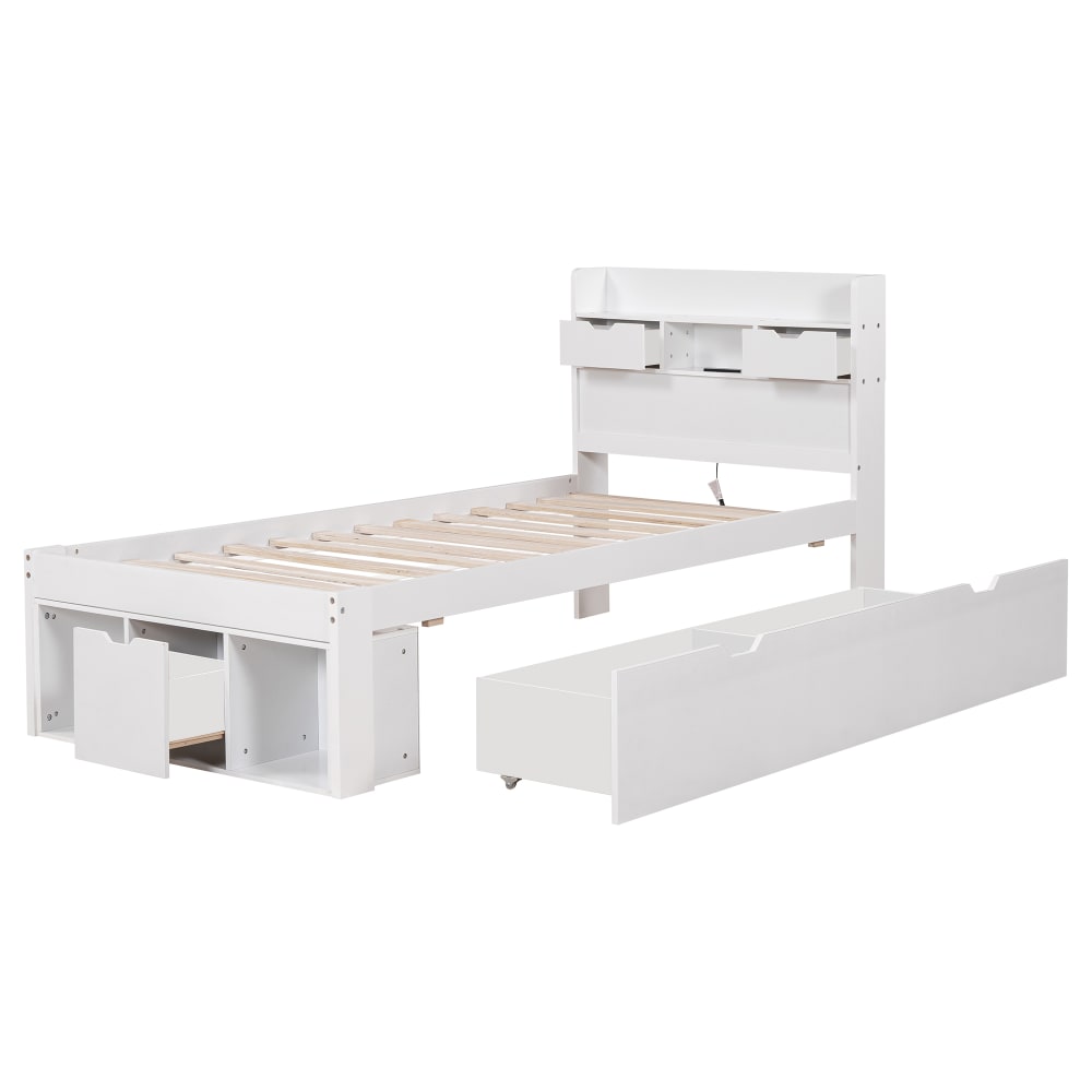Lit enfant en bois blanc - port