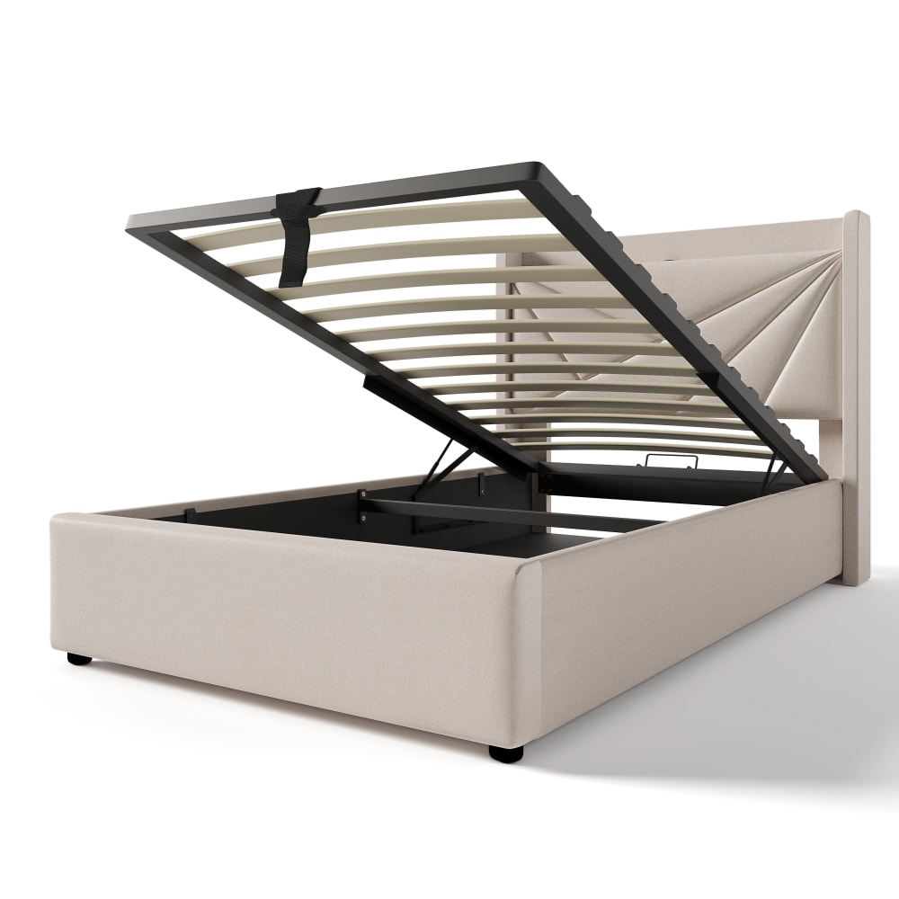Lit enfant en lin beige
