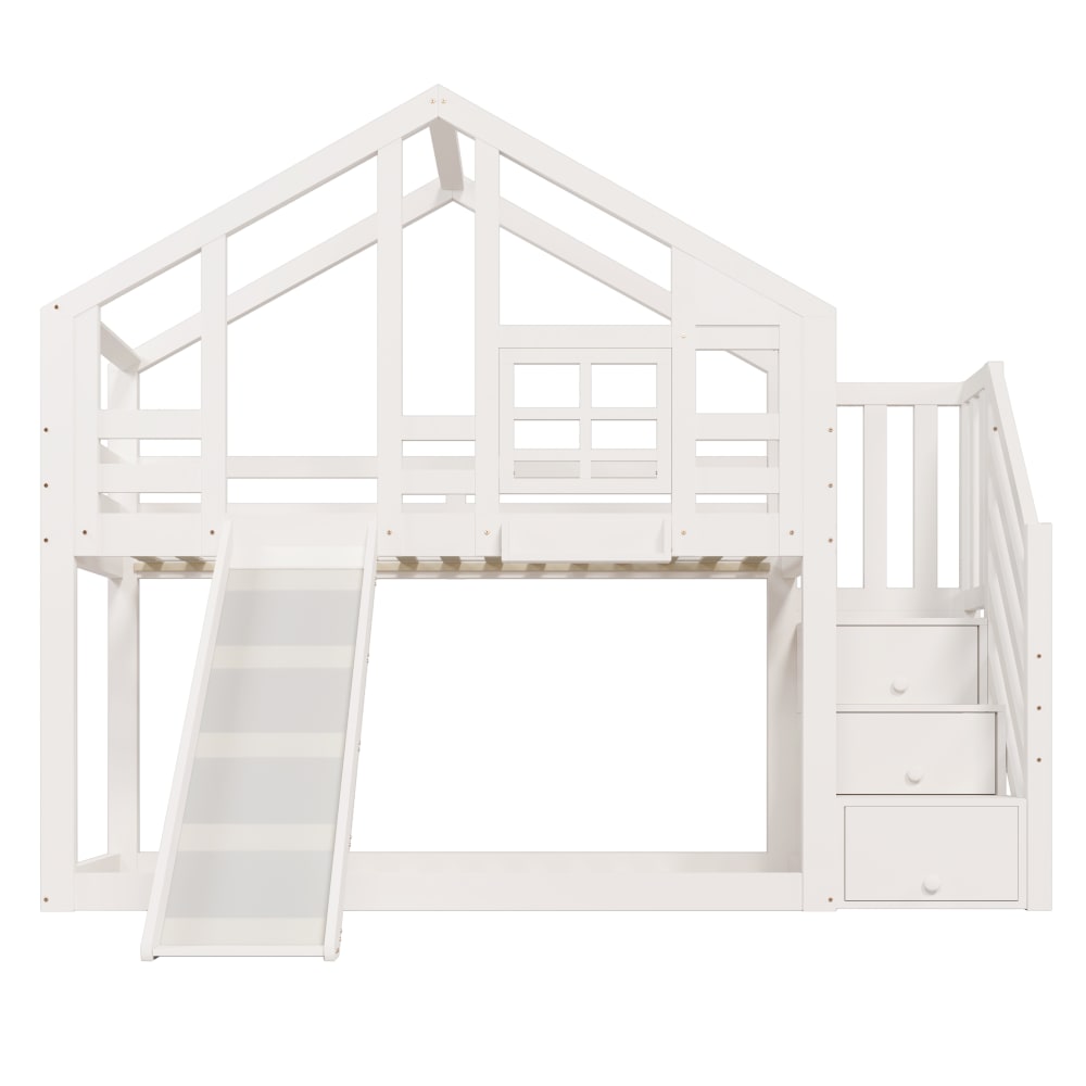 Lit mezzanine en bois - tiroirs