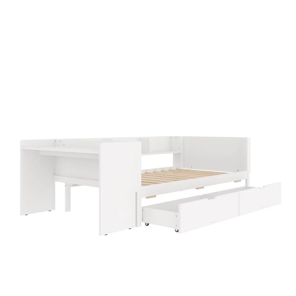 Lit enfant en bois blanc - bureau