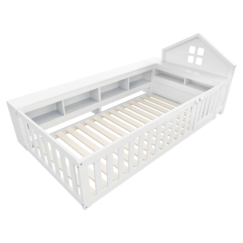 Lit enfant en bois blanc - lattes